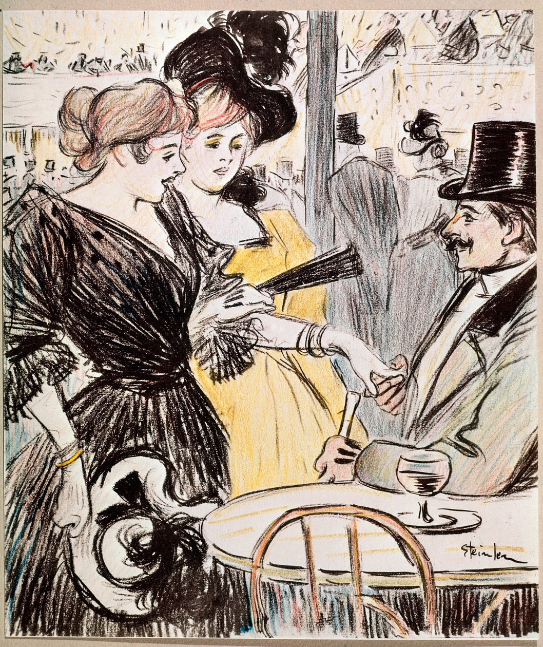 Das Café-Konzert (Zeichnung, Ende des 19. Jahrhunderts) von Théophile Alexandre Steinlen