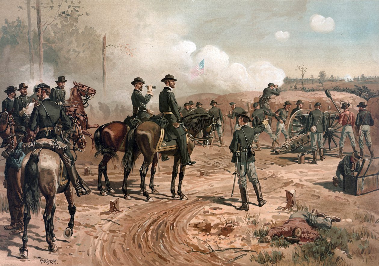 US-Bürgerkrieg: General Sherman während der Belagerung von Atlanta 1864 von Thure de Thulstrup