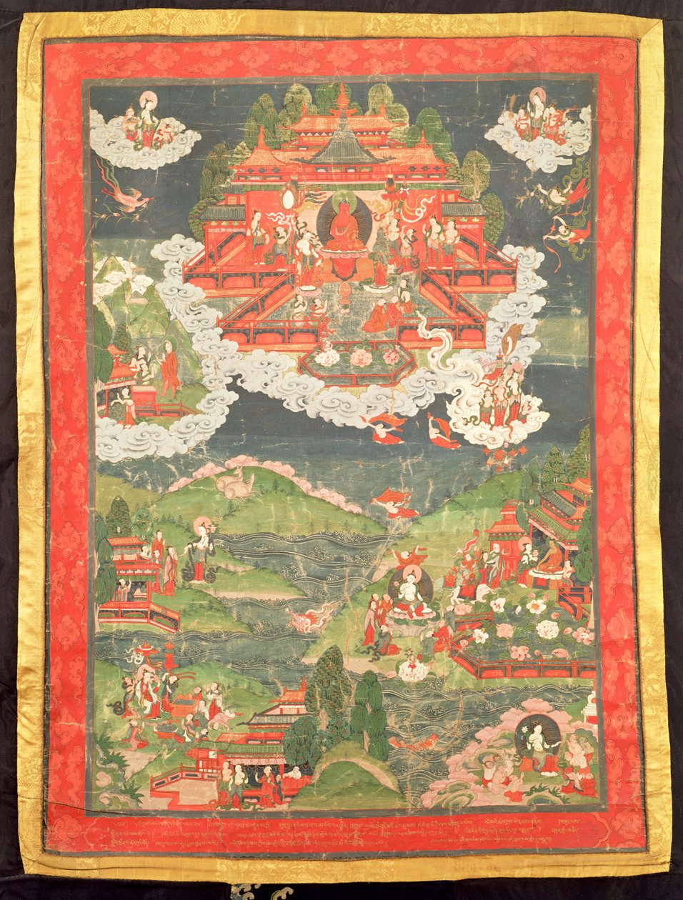 Thangka des Paradieses von Amitabha von Tibetan School