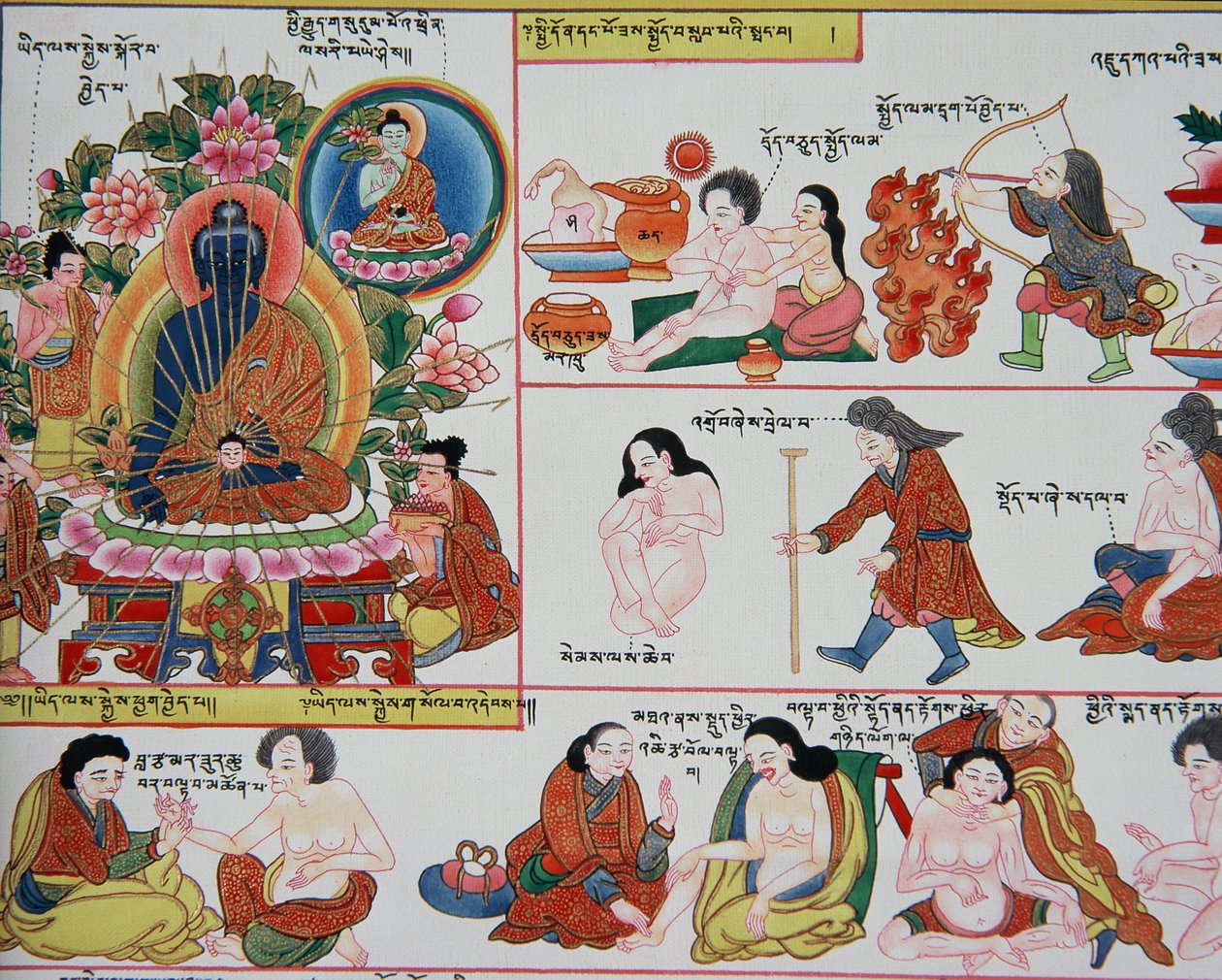 Manuskript über tibetische Medizin von Tibetan School