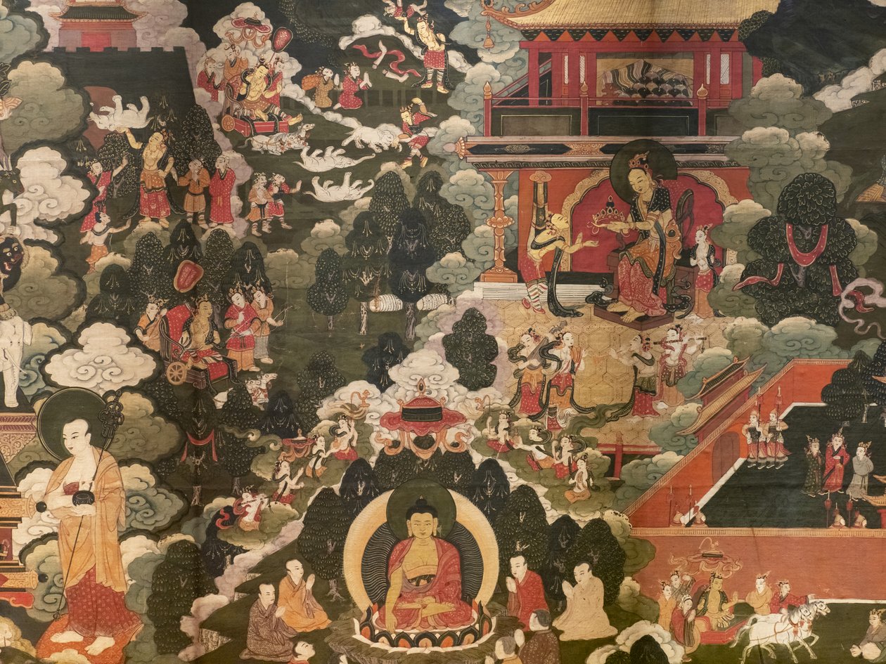 Szenen aus dem Leben des Buddha Shakyamuni von Tibetan School