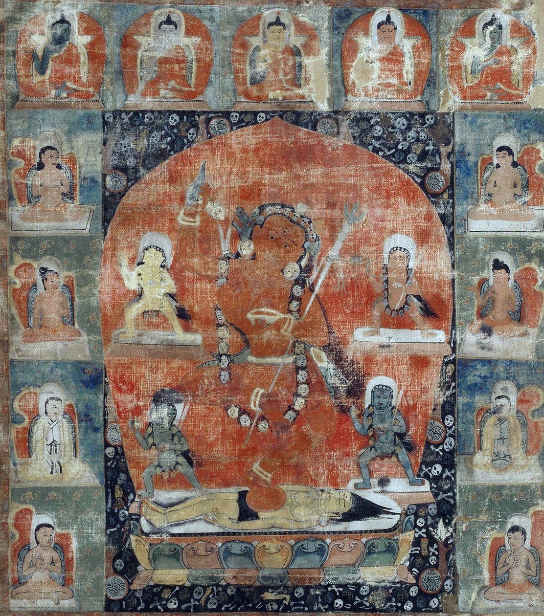 Tibetische Kultur: Samvara Mandala (Detail) von Tibetan School