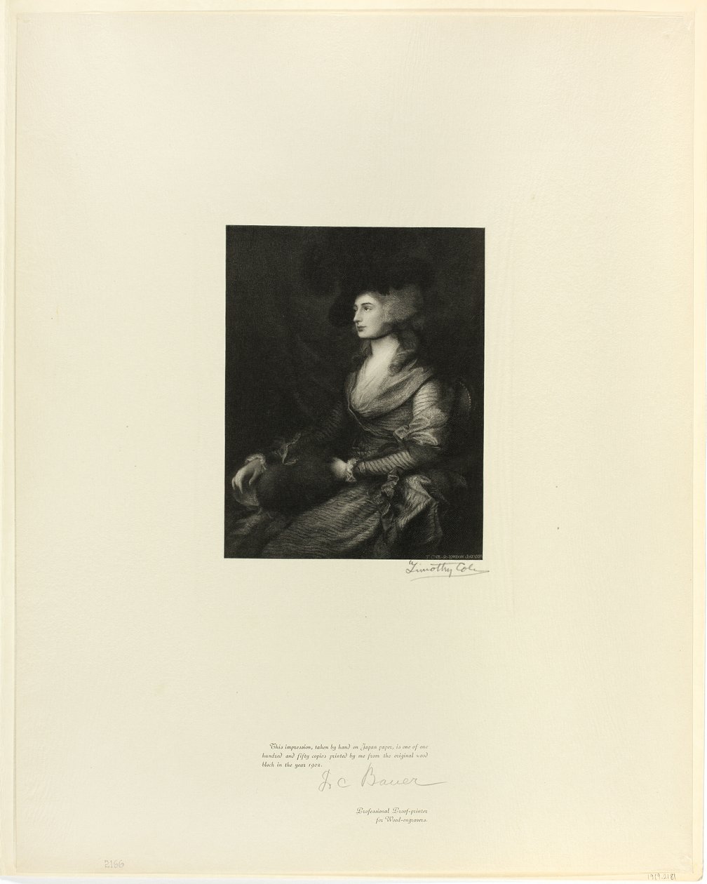 Porträt von Mrs. Siddons, aus Alte englische Meister von Timothy Cole