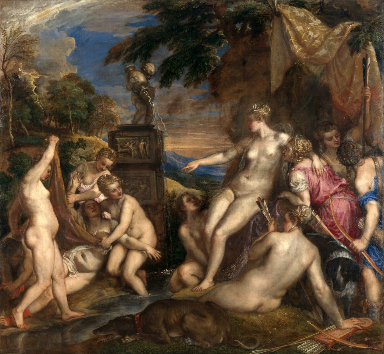 Diana und Callisto von Tiziano Vecelli