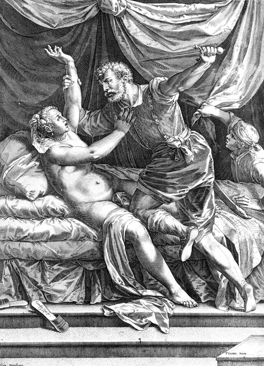 Tarquin und Lucretia, von Cornelis Cort, 1571 von Tiziano Vecelli