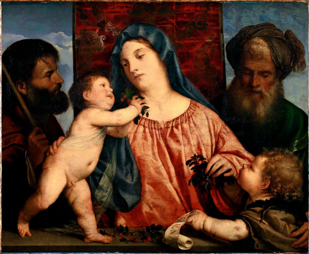 Die Madonna der Kirschen von Tiziano Vecelli