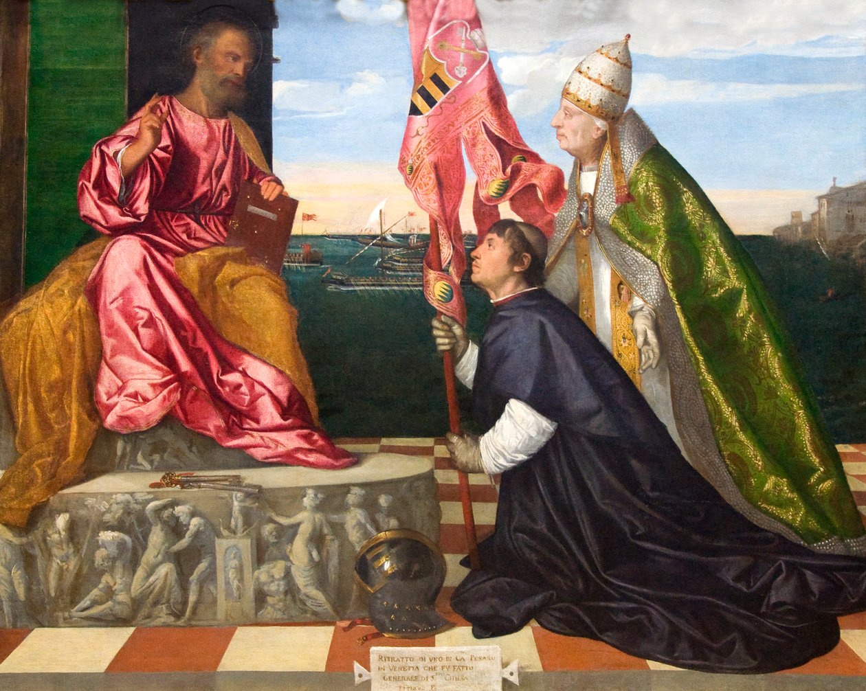 Jacopo Pesaro, Bischof von Paphos, von Papst Alexander VI. Borgia dem heiligen Petrus vorgestellt von Titian