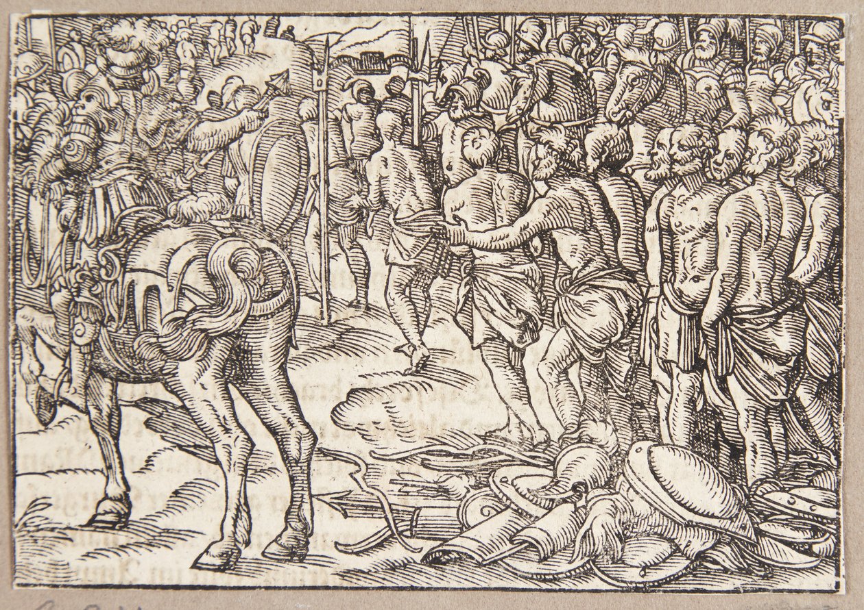 Cincinnatus befiehlt den Aequiern, unter dem Joch hindurchzugehen von Tobias Stimmer
