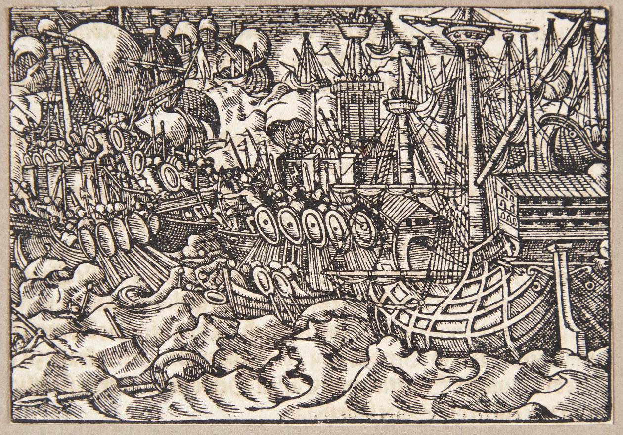 Gaius Duillius besiegt Karthago in einer Seeschlacht von Tobias Stimmer
