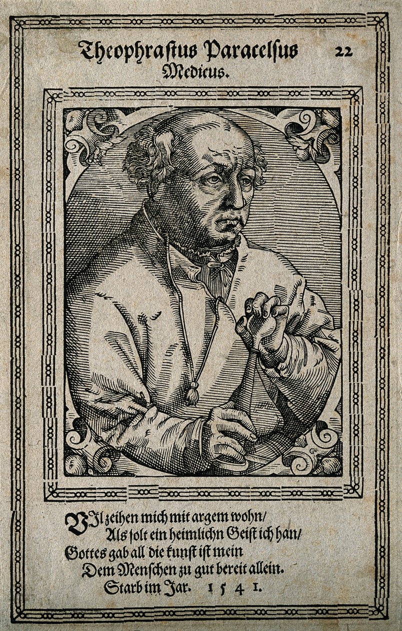 Philippus Theophrastus Aureolus Bombastus von Hohenheim Paracelsus, 1587 von Tobias Stimmer