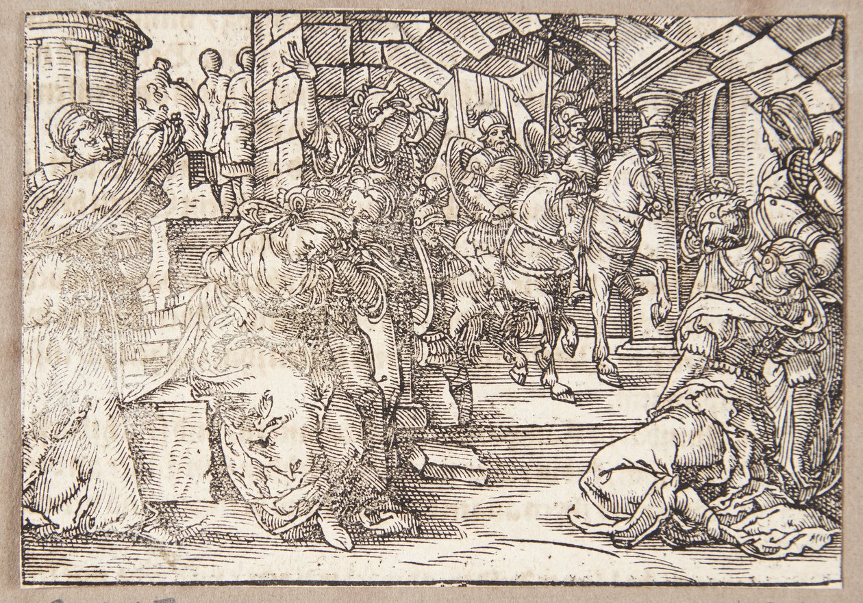 Römische Mütter fallen in Ohnmacht bei der Rückkehr ihrer Söhne aus dem Krieg von Tobias Stimmer