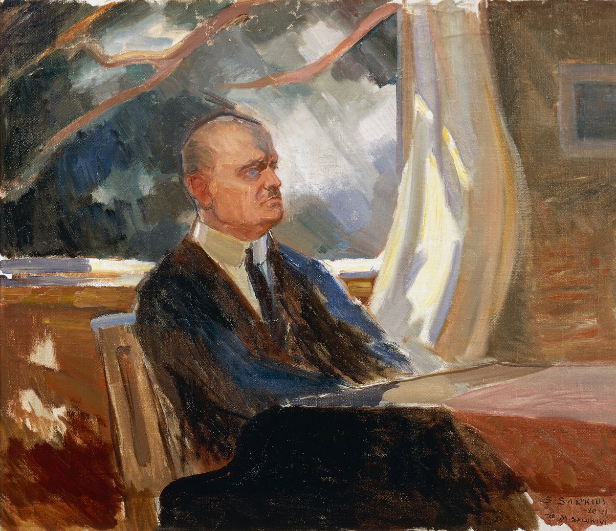 Porträt des finnischen Komponisten und Geigers Jean Sibelius (Hämeenlinna) von Toivo Santeri Salokivi
