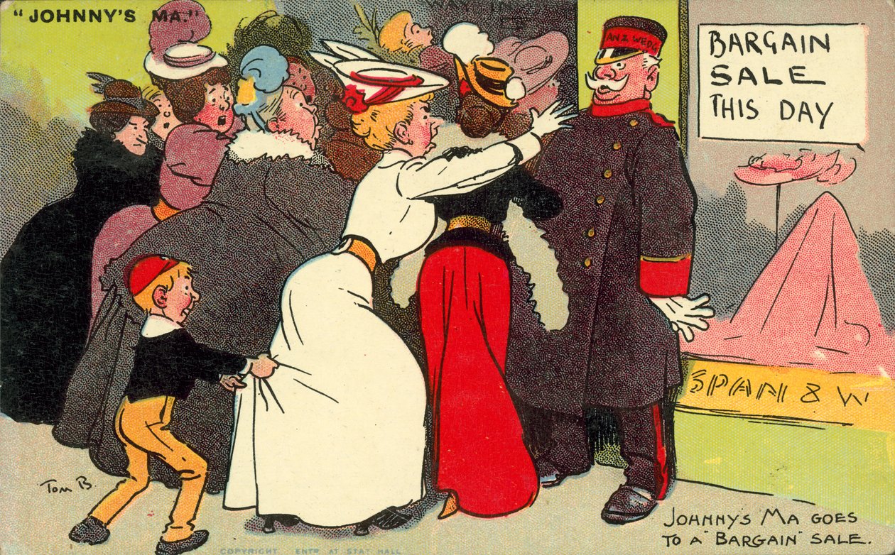 Johnnys Mutter geht zu einem Ausverkauf von Tom Browne