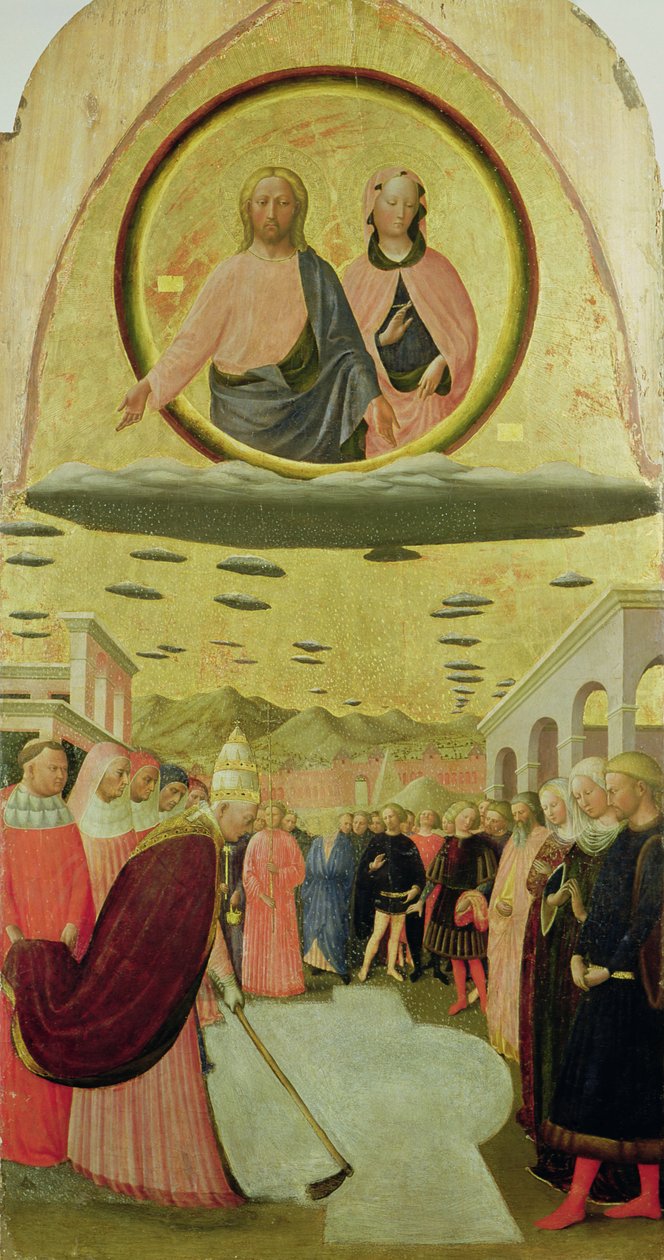 Papst Liberius gründet die Basilika Santa Maria della Neve von Tommaso Masolino da Panicale