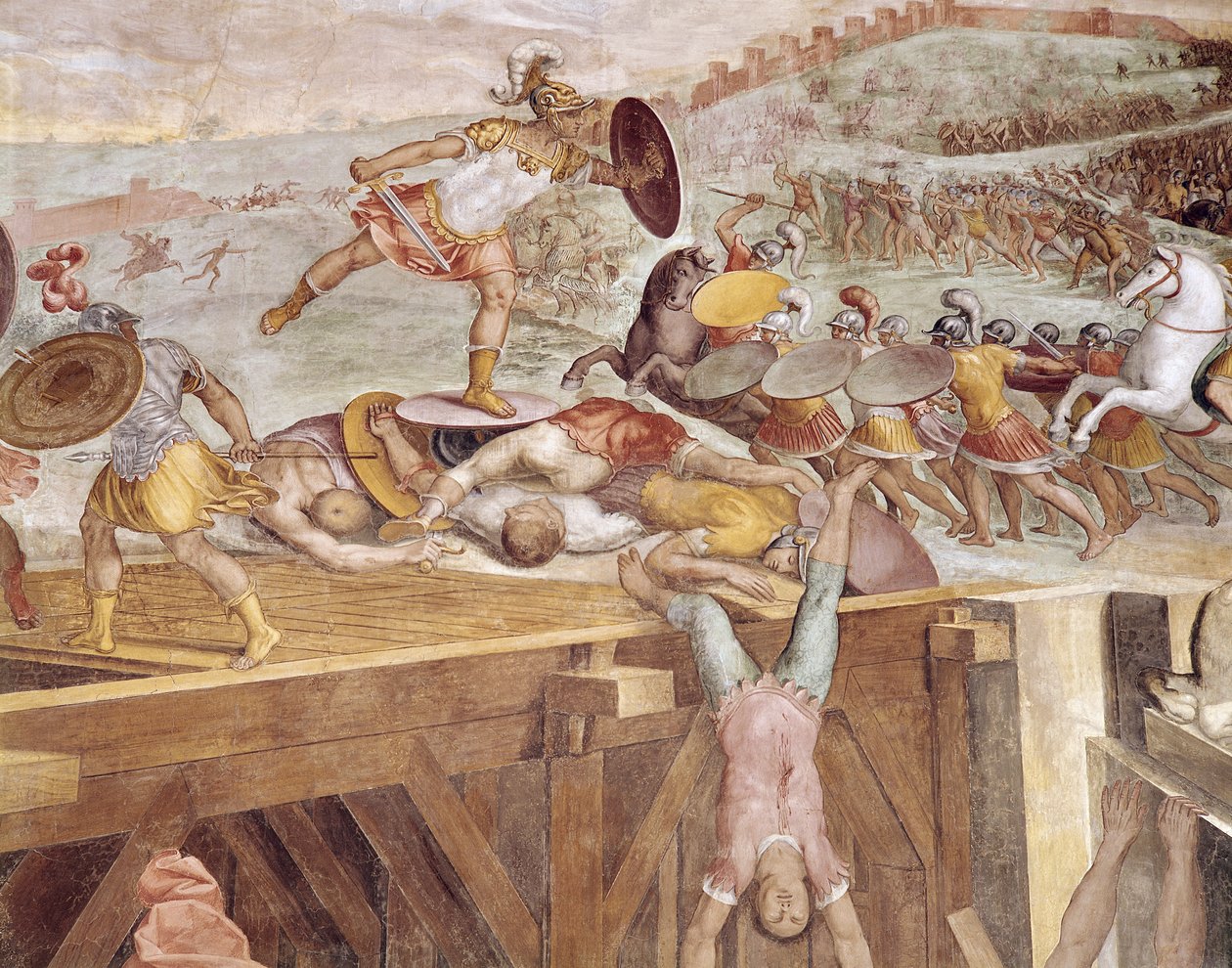 Horatius Cocles auf der Sublicianischen Brücke von Tommaso Laureti
