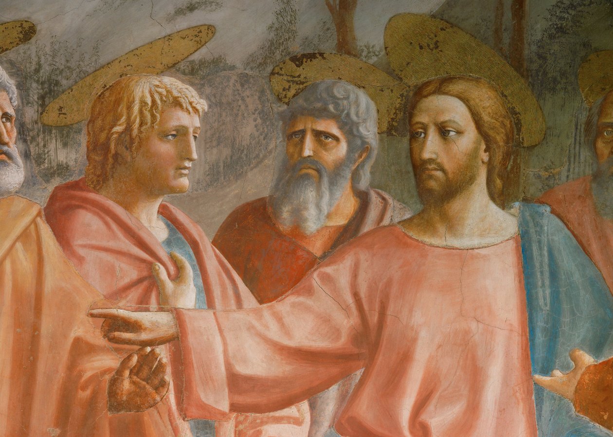 Jesus, Sankt Peter und der Zöllner von Tommaso Masaccio