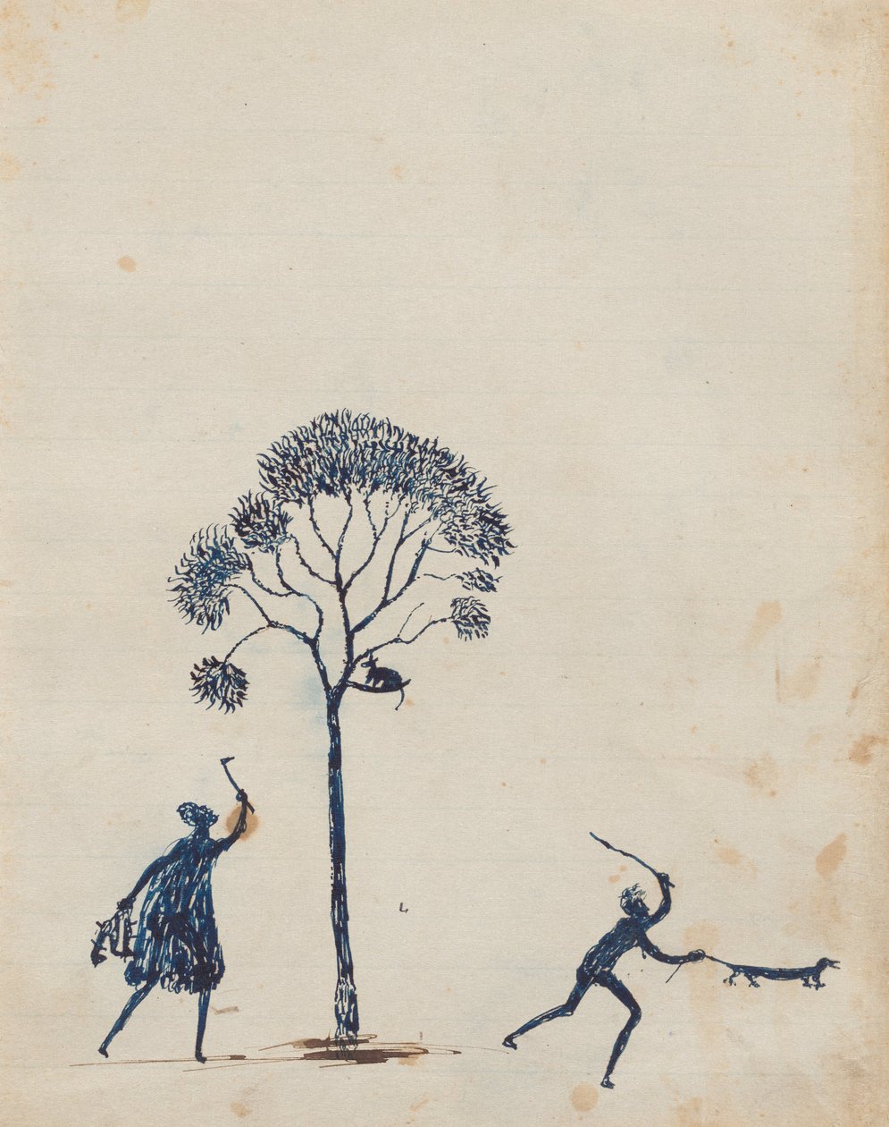 Kwatkwat Volk - (Possum- und Goanna-Jagd) Skizzenbuch hauptsächlich über Aktivitäten von Aborigines und Weißen von Tommy McRae