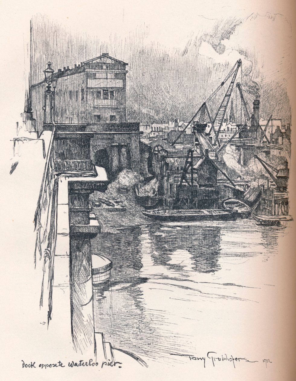 Dock gegenüber dem Waterloo Pier, ca. 1902 von Tony Grubhofer