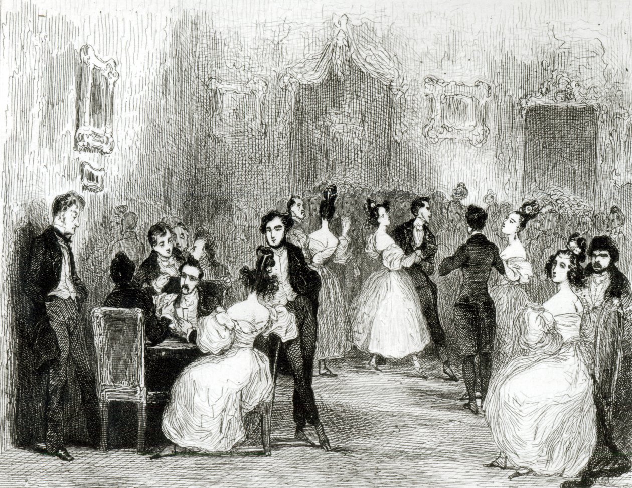 Ein Abend im Haus von Charles Nodier (1780-1844) 1831 von Tony Johannot