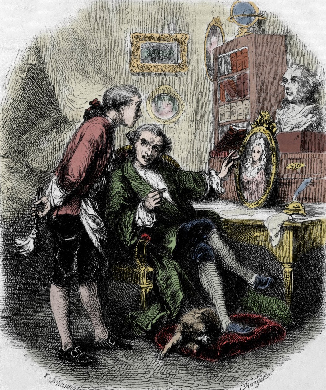Illustration von „Reise um mein Zimmer“ (1794) von Xavier de Maistre. Illustration von Tony Johannot von Tony Johannot