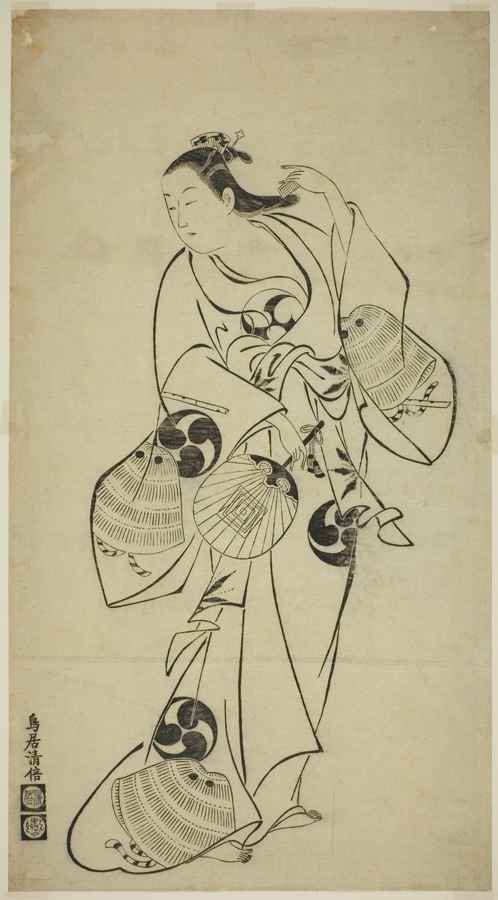Schauspieler als stehende Schönheit von Torii Kiyomasu I
