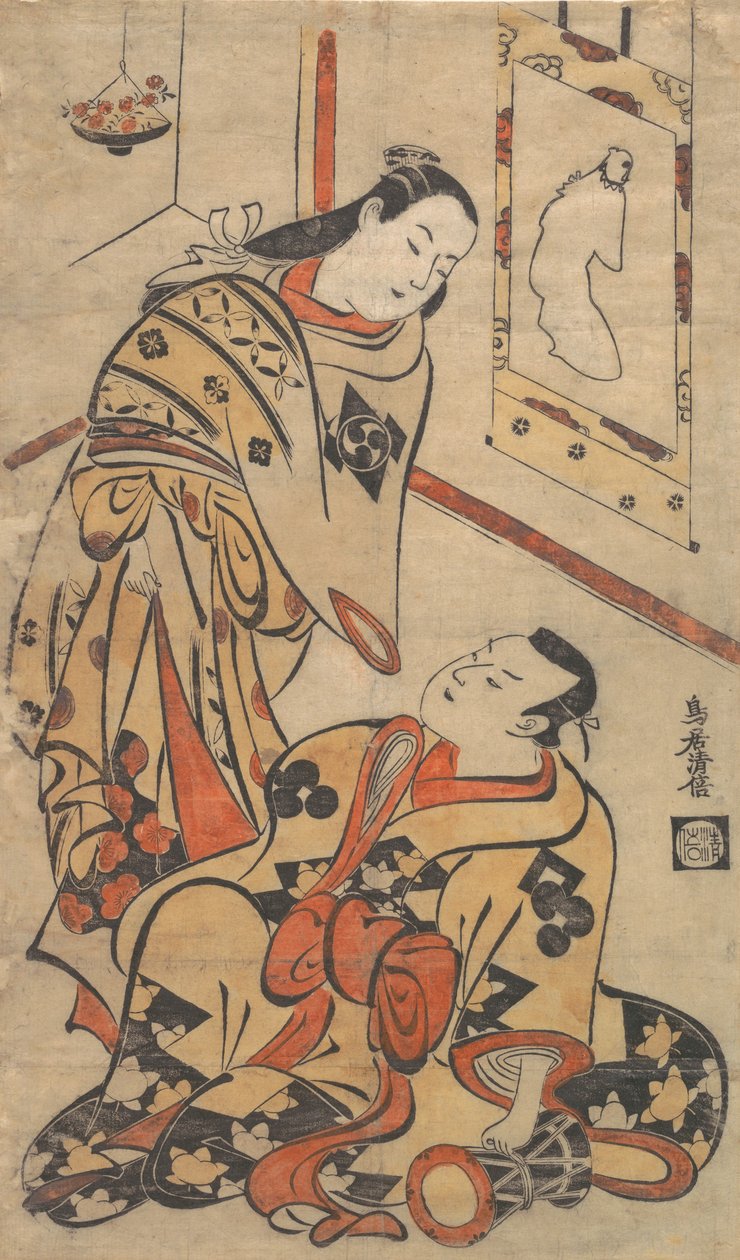 Kabuki-Schauspieler Nakamura Gentaro und Ikushima Shingoro von Torii Kiyomasu I