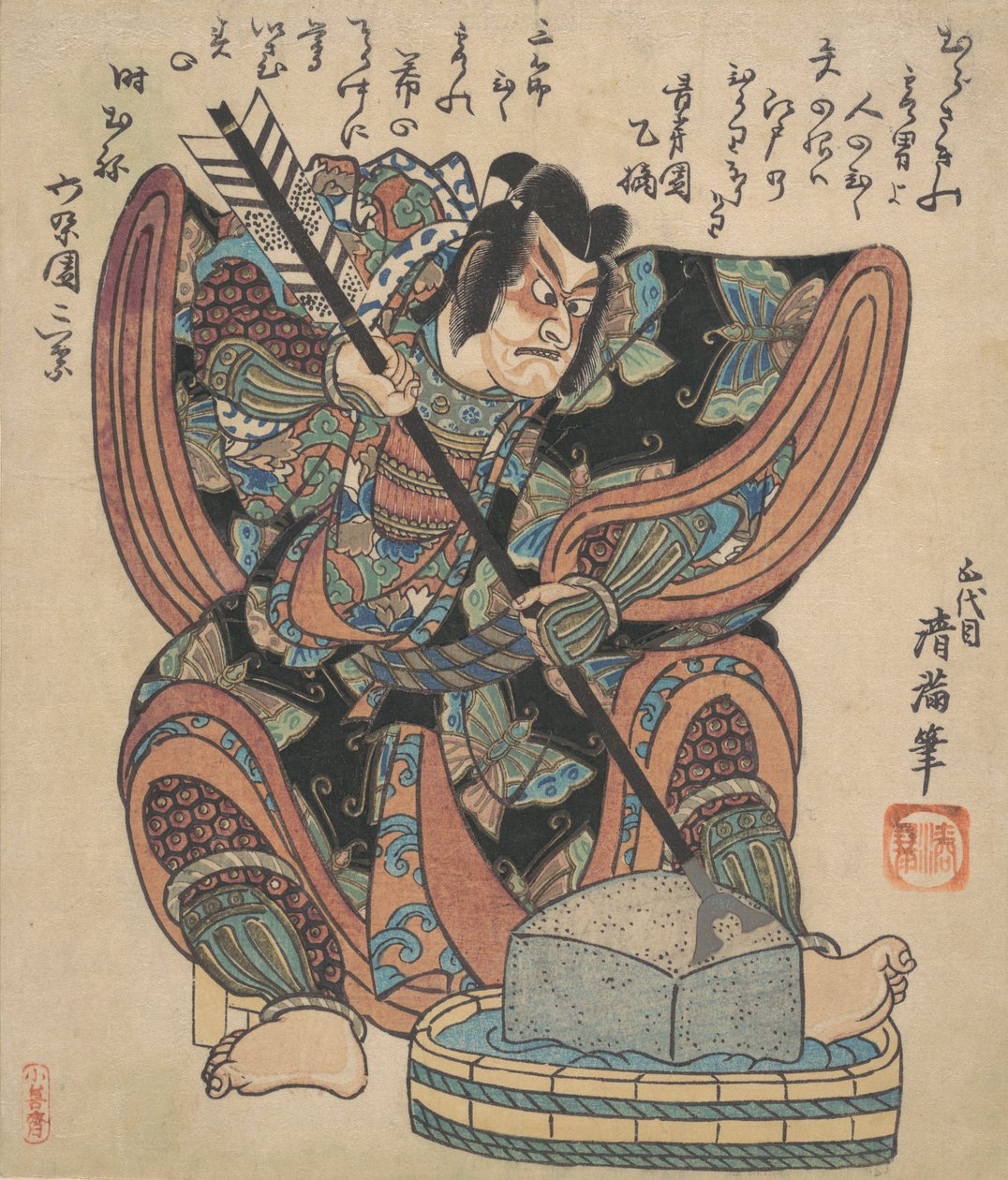 Ichikawa Danjuro II in der Rolle von Soga Goro aus dem Stück Yanone von Torii Kiyomine