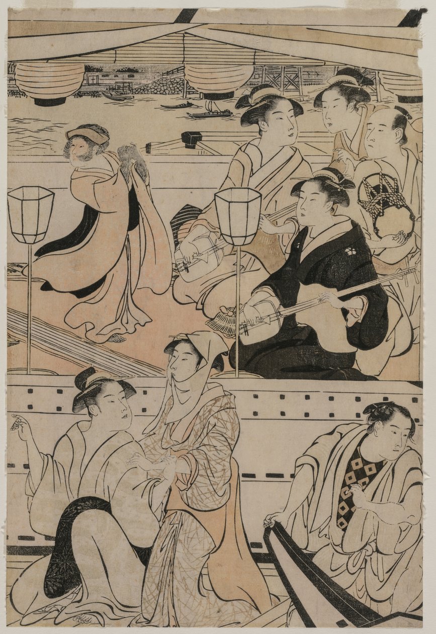 Bootsfahrt auf dem Sumida-Fluss, 1789 von Torii Kiyonaga