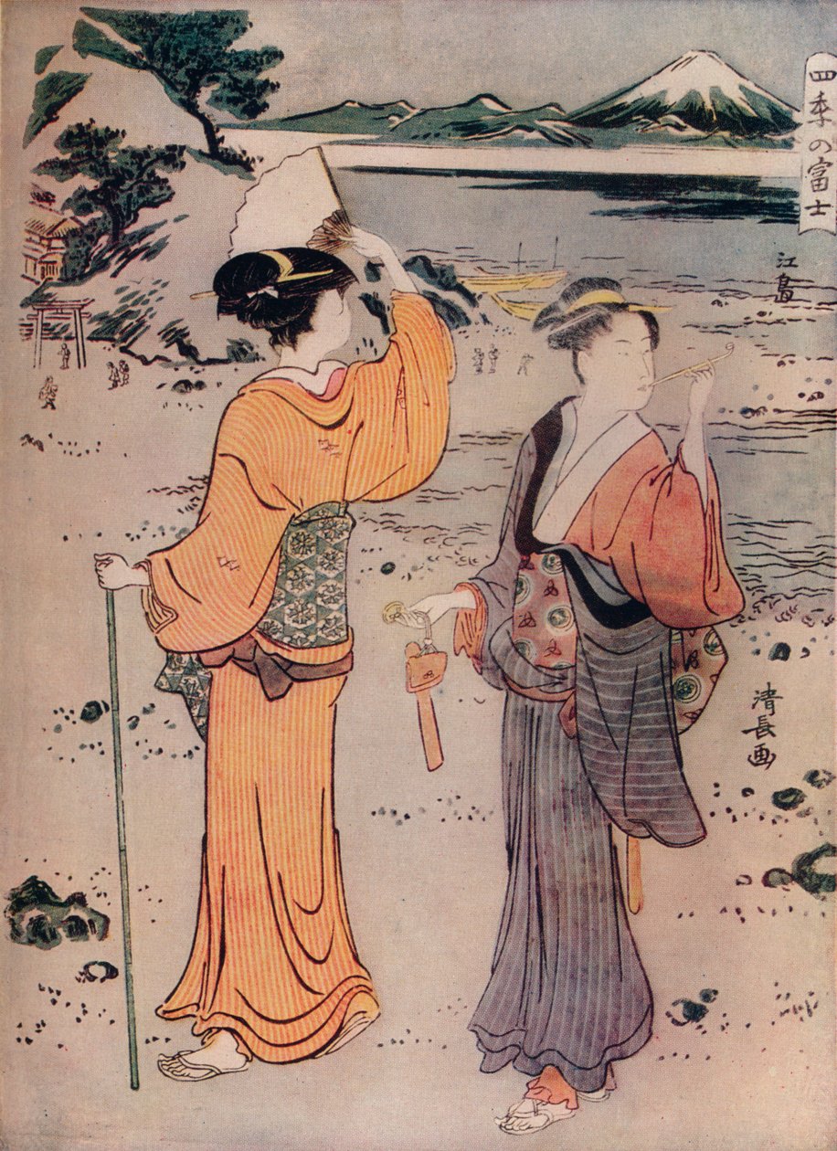 Mädchen am Meeresufer, 17. Jahrhundert, 1914 von Torii Kiyonaga