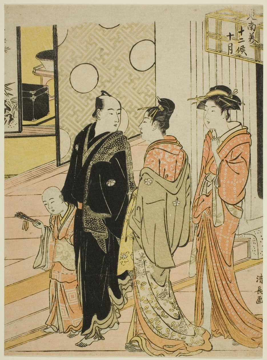 Der zehnte Monat (Jugatsu), aus der Serie "Zwölf Monate im Süden (Minami juni ko)" von Torii Kiyonaga