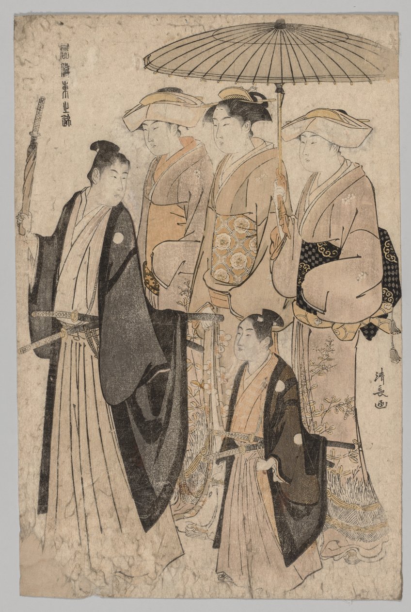 Frau von Yoshiwara und Begleiter, 1752-1815 von Torii Kiyonaga