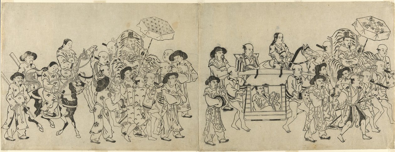 Ankunft der koreanischen Botschaft in Edo von Torii Kiyonobu I