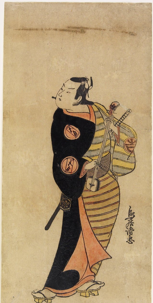 Schauspieler Ichimura Takenoj? IV als der Page Kichisabur? von Torii Kiyotada