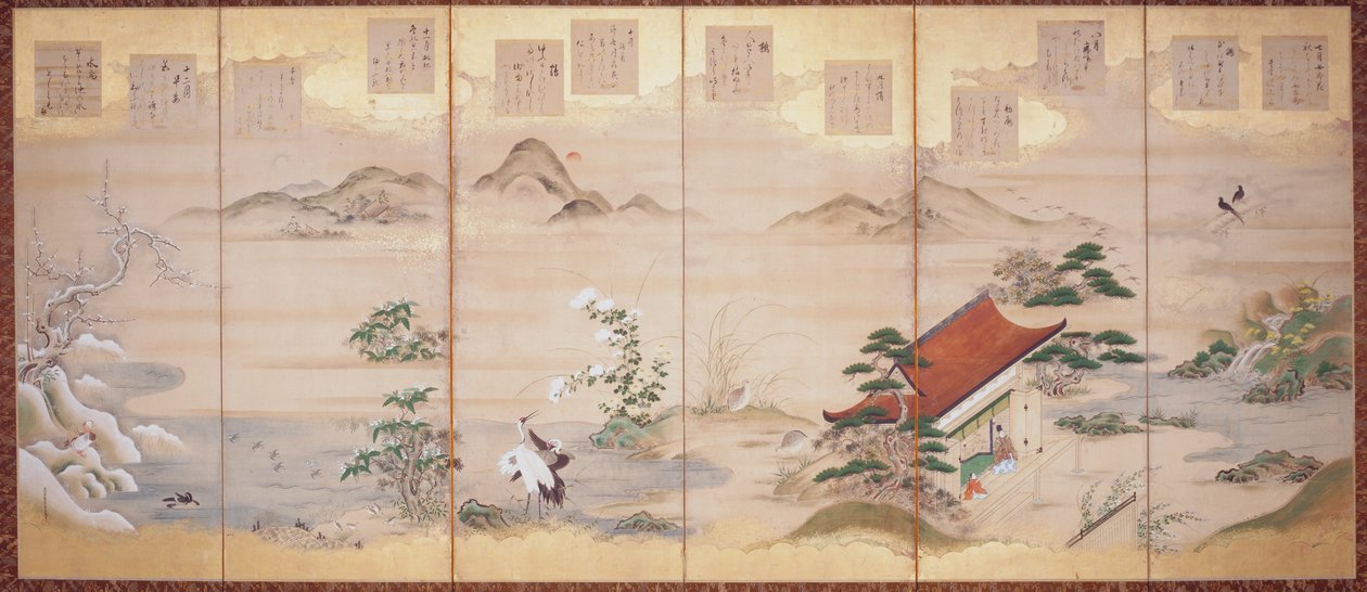 Teikas Gedichte für die zwölf Monate von Tosa Mitsunari
