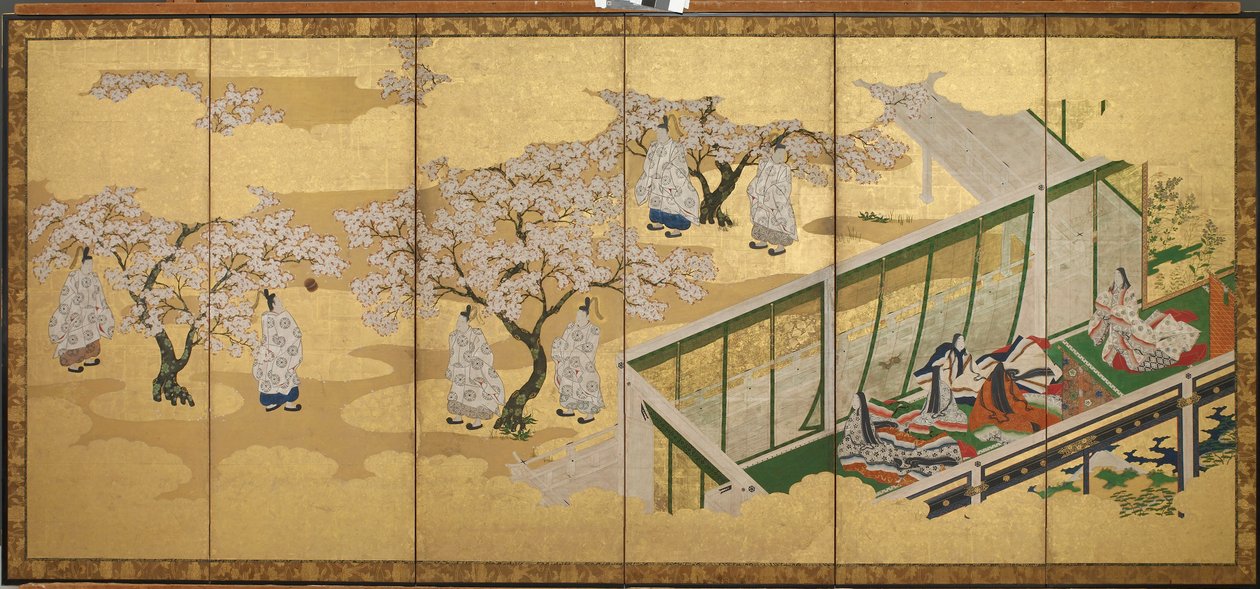 <em>Die Geschichte von Genji</em>, Kapitel 34; Kashiwagi erblickt die Dritte Prinzessin von Tosa Mitsuoki