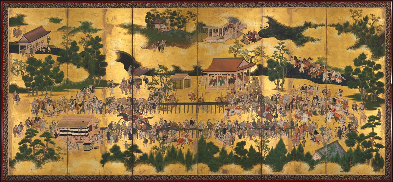 Pferderennen am Kamo-Schrein, 1615-50 von Tosa School