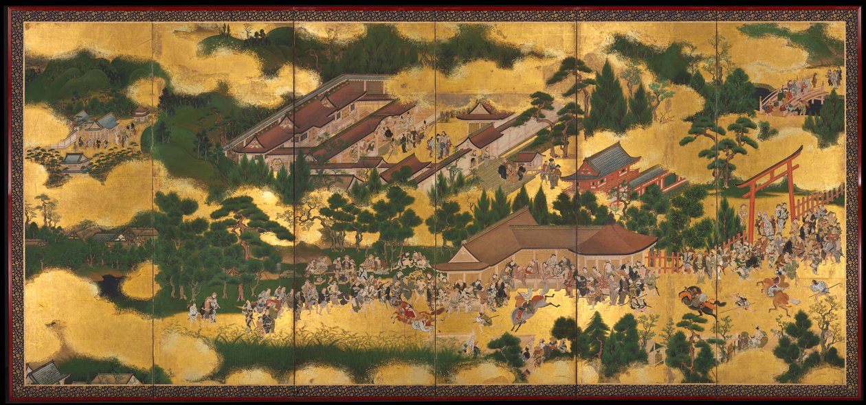 Pferderennen am Kamo-Schrein, 1615-50 von Tosa School