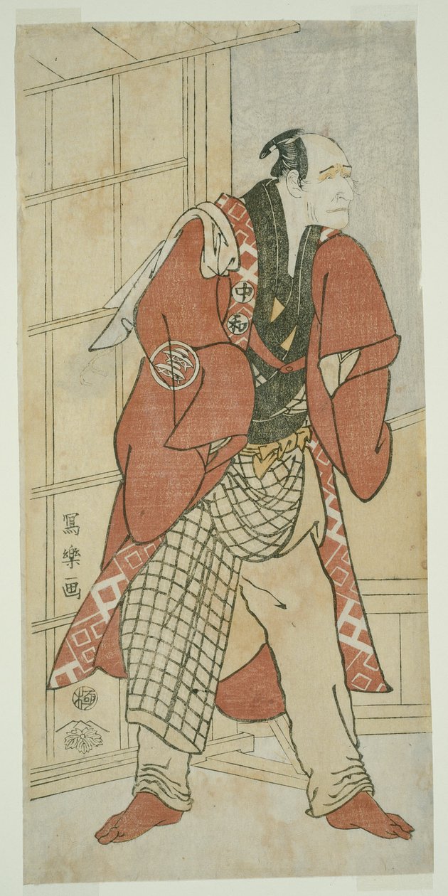 Der Schauspieler Nakajima Wadaemon als Migawari no Jizo, der Hausherr, aus Inamuragasaki in Kamakura (Nakajima Wadaemon no Kamakura Inamuragaasaki no yanushi, Migawari no Jizo) von Toshusai Sharaku