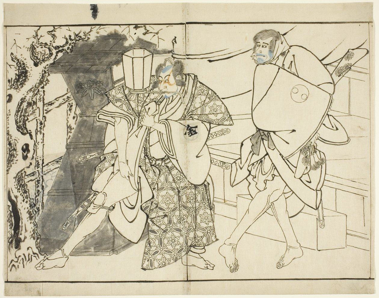 Die Schauspieler Arashi Ryuzo und Morita Kanya VIII, 1794 von Toshusai Sharaku
