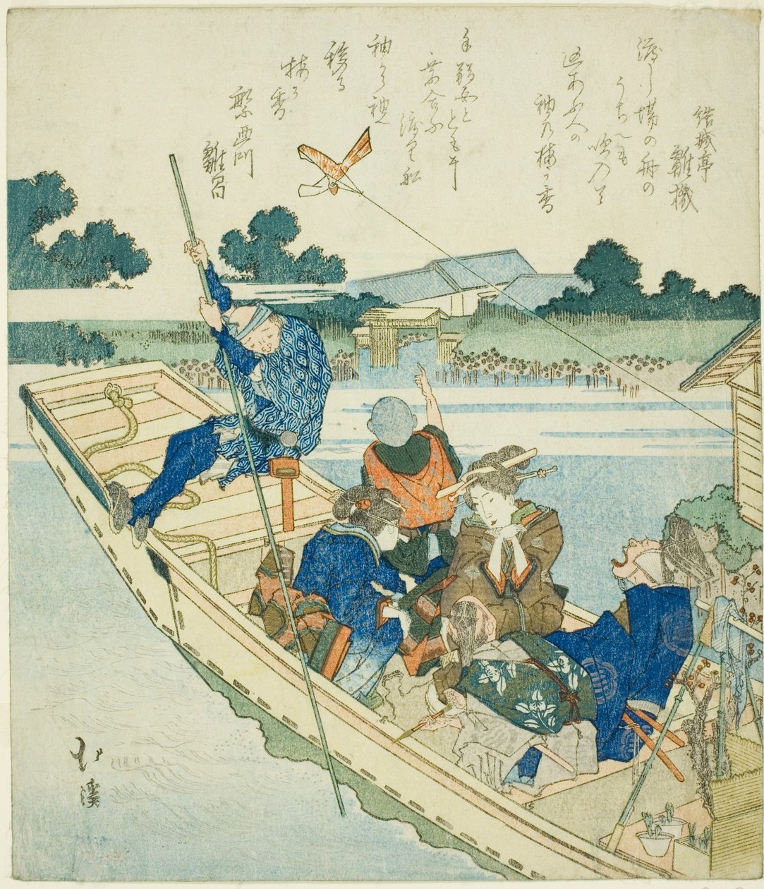 Überquerung des Sumida-Flusses am Neujahrstag von Totoya Hokkei