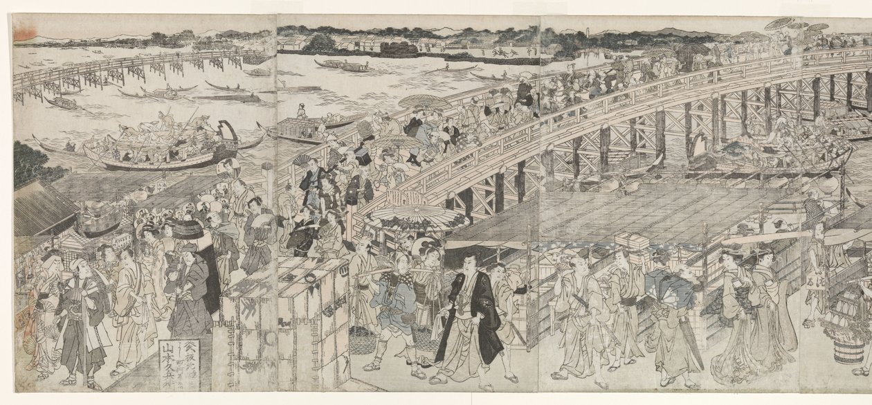 Genießen der Abendbrise an der Ryogoku-Brücke von Toyokuni (II) , Utagawa
