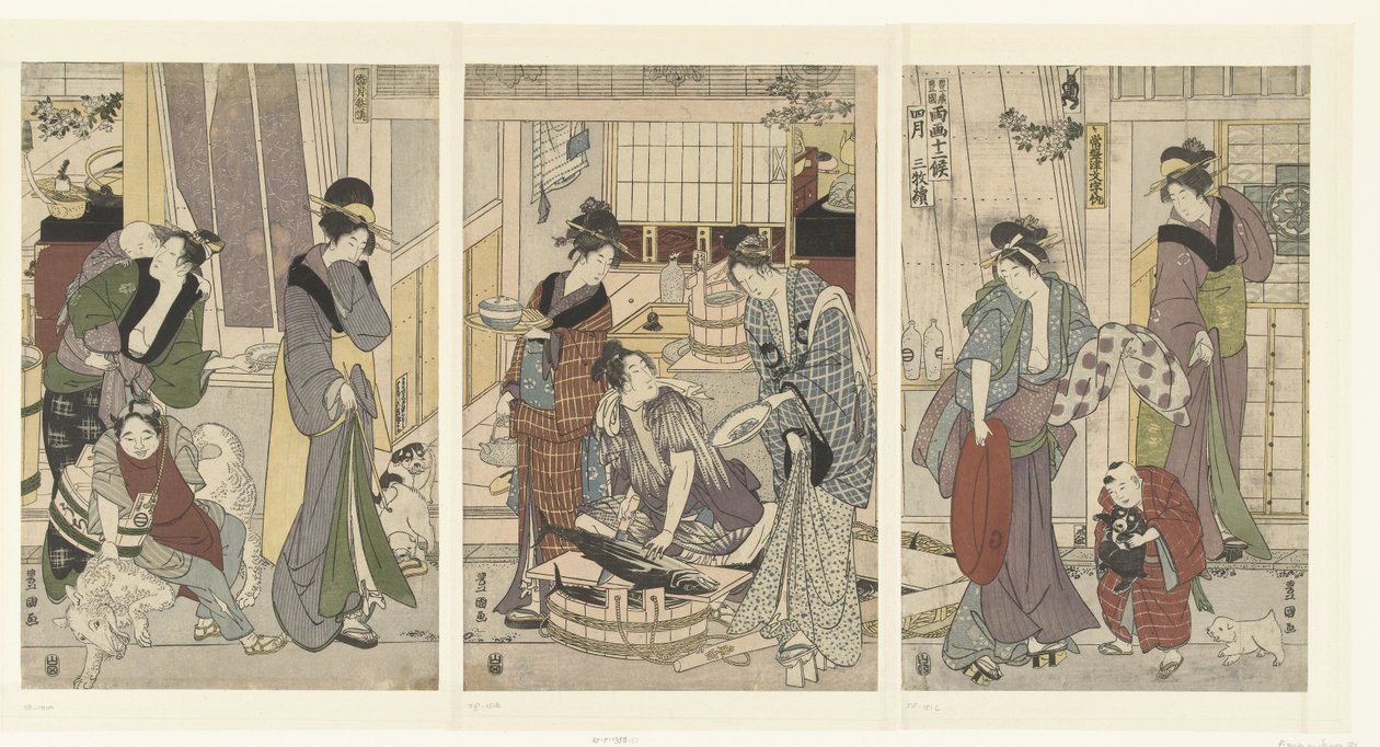 Fischverkäufer (Die zwölf Monate durch Toyohiro und Toyokuni) von Toyokuni (II) , Utagawa
