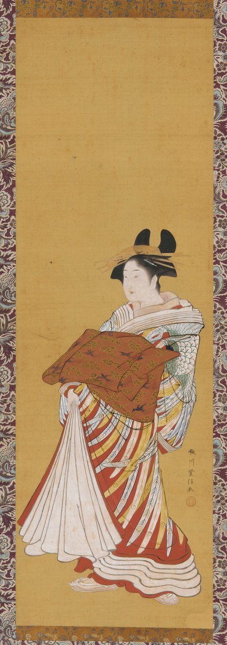 Yujo auf Parade, spätes 18. Jahrhundert von Toyonobu Utagawa