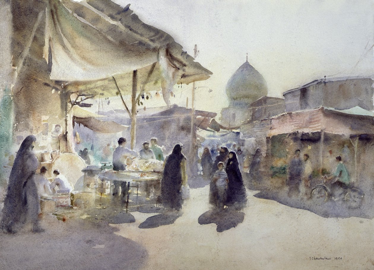 Licht und Schatten, Shiraz Basar, 1994 von Trevor Chamberlain