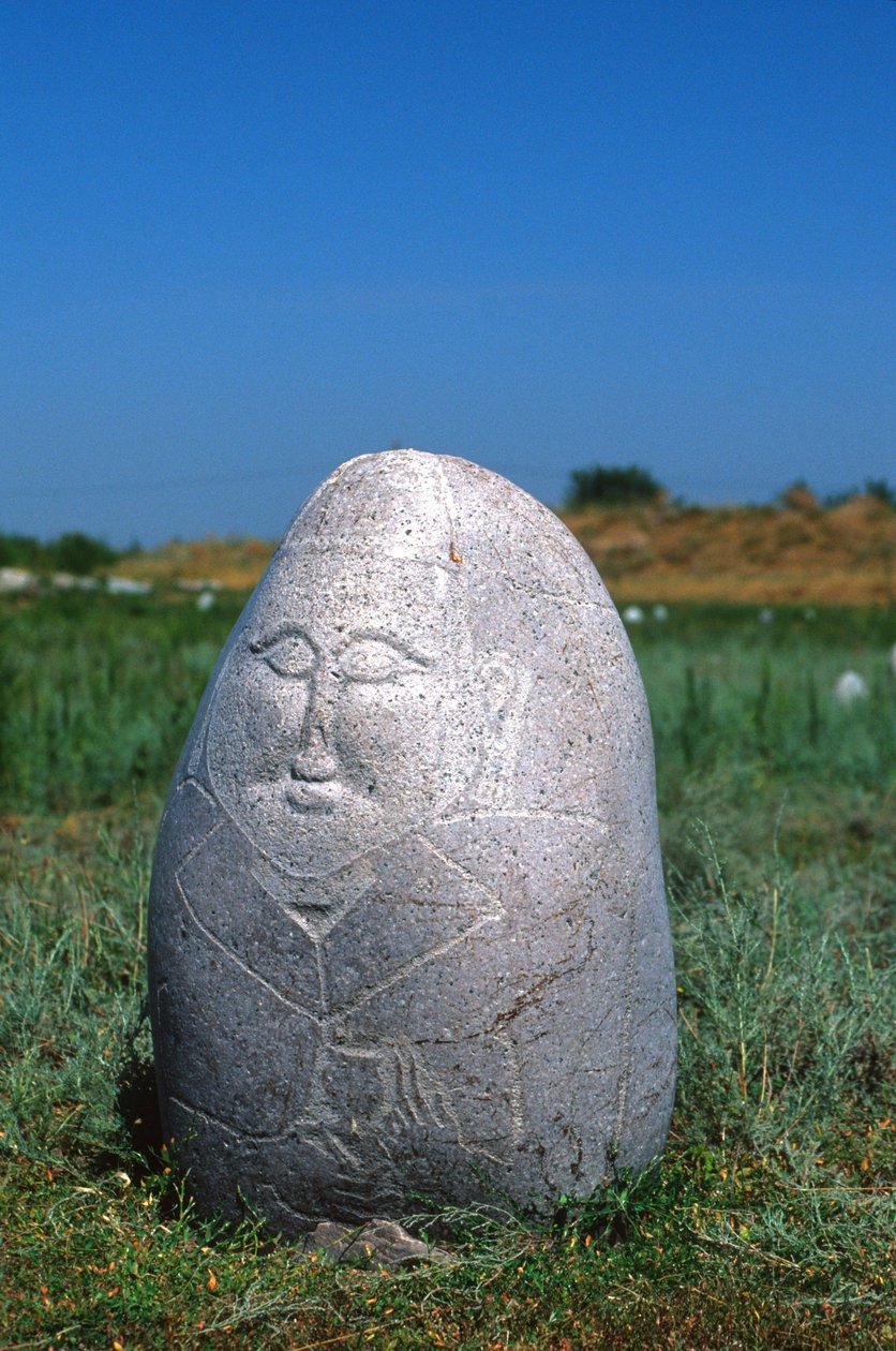 Grabstein des westlichen Türkischen Khanats, 6.-10. Jahrhundert von Turkic School