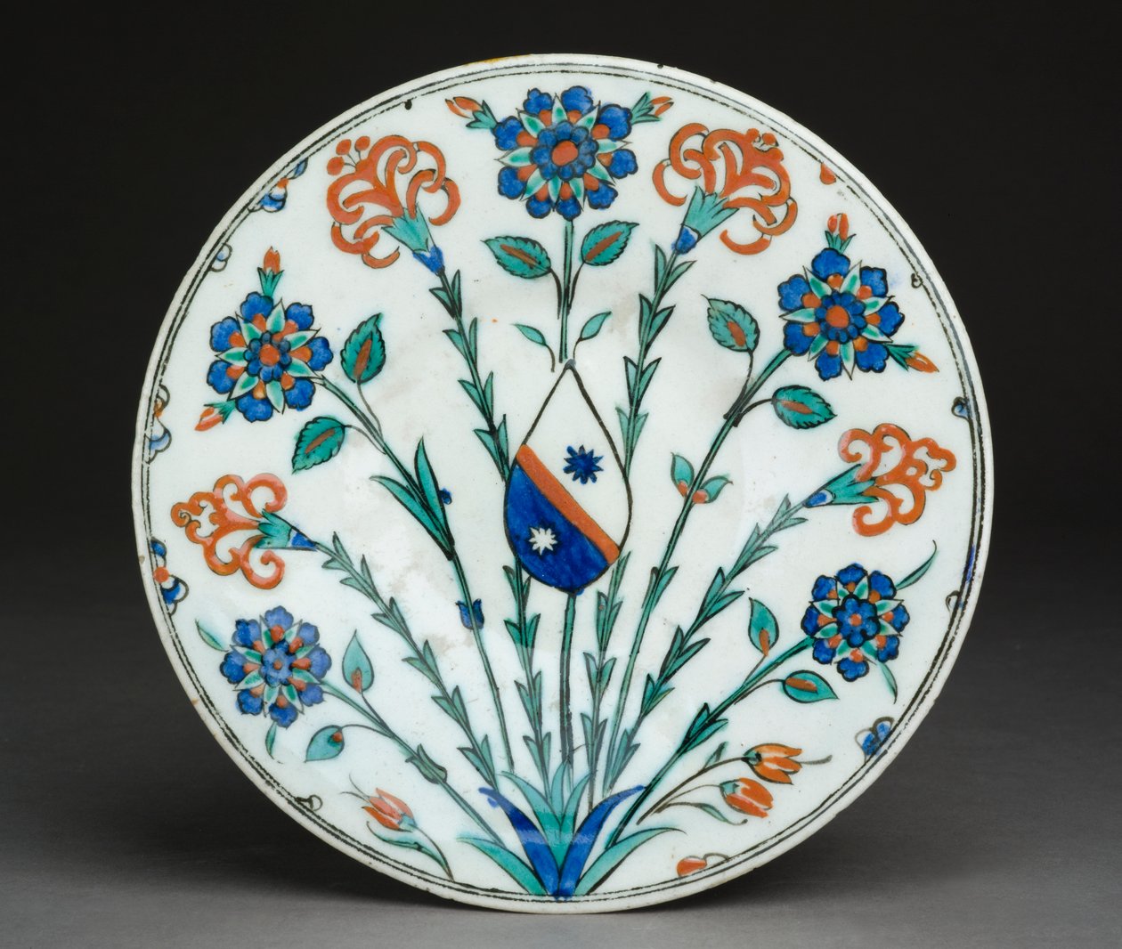 Schale mit europäischem Wappen, Iznik Ware, Türkisch, ca. 1570 von Turkish School