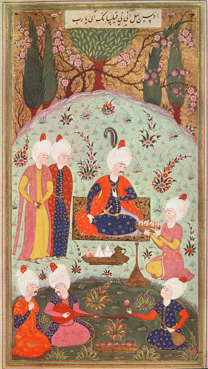 TSM H.804 & H.806 Der Kronprinz feiert den Sieg mit einem Mahl im Garten, 1534 von Turkish School