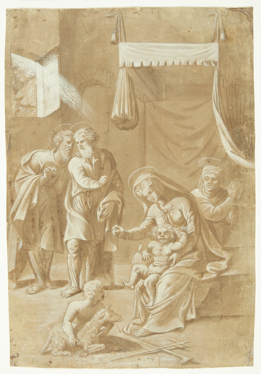 Maria mit dem Jesuskind, Johannes dem Täufer, Elisabeth, Joseph und Zacharias von Ubekendt