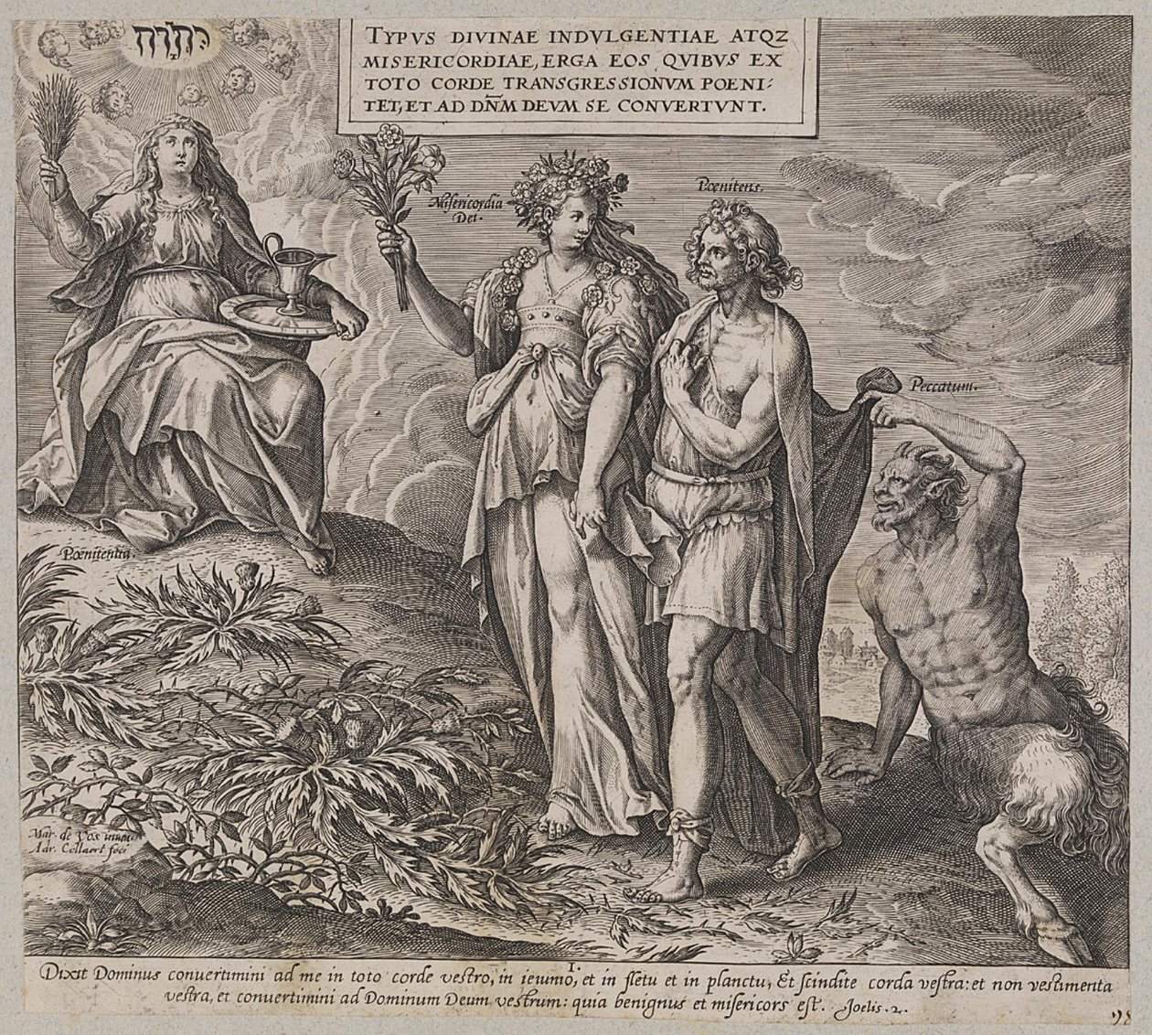 Titel, Allegorie der Buße und des Schuldbewusstseins von Ubekendt efter Maerten de Vos