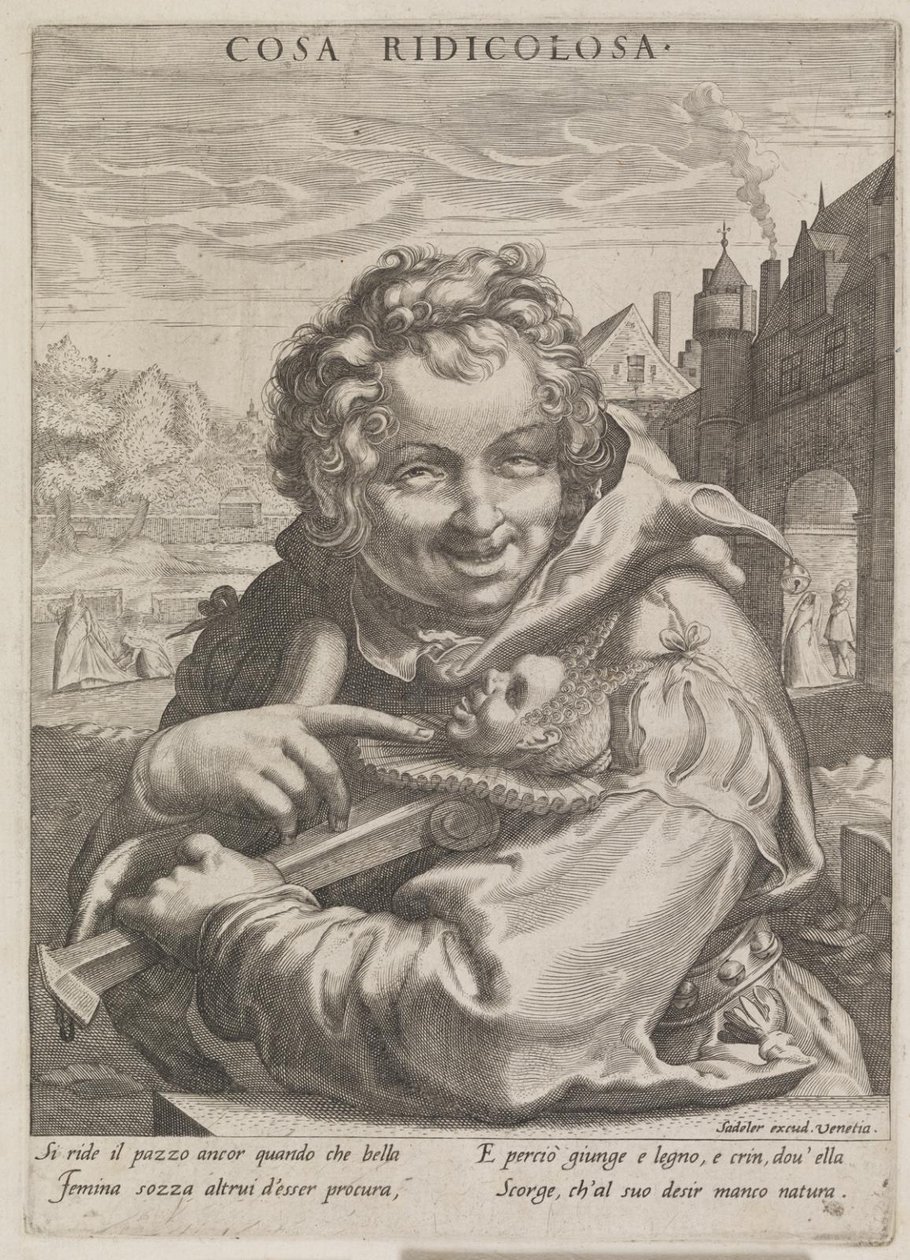 Narr mit einer Narrenmütze von Ubekendt nederlandsk 1500 tallet